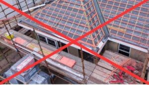 Drone Roof Survey of Scaffolding Showing It's Not Required