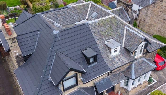 Drone Roof Survey of House Overview of Roof